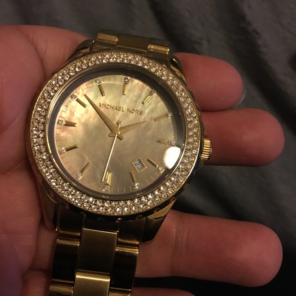 Gold and peral Michael Kors watch